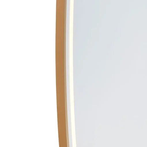 QAZQA Professional Badkamerspiegel goud incl. LED met touch dimmer ovaal - Miral