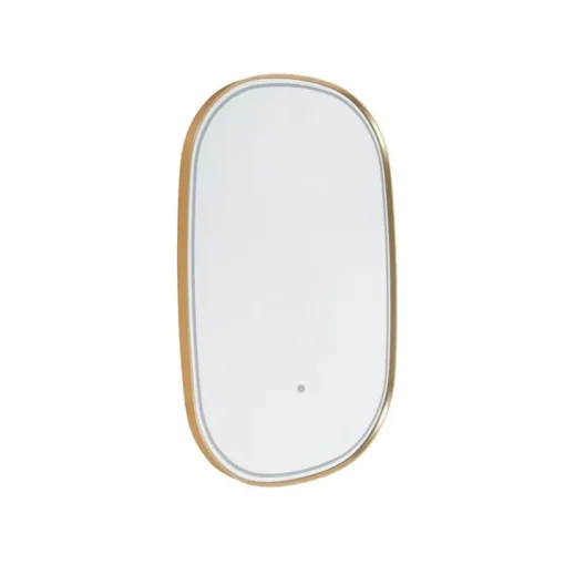 QAZQA Professional Badkamerspiegel goud incl. LED met touch dimmer ovaal - Miral