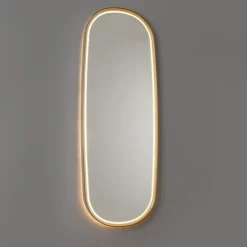 QAZQA Badkamerspiegel rosé goud incl. LED en touch dimmer - Geraldien