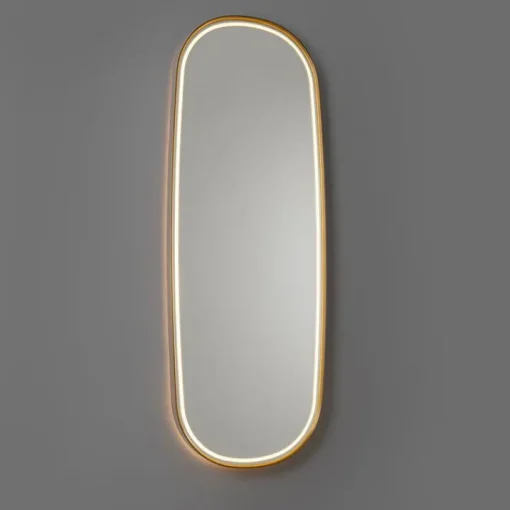 QAZQA Badkamerspiegel rosé goud incl. LED en touch dimmer - Geraldien