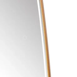 QAZQA Badkamerspiegel rosé goud incl. LED en touch dimmer - Geraldien