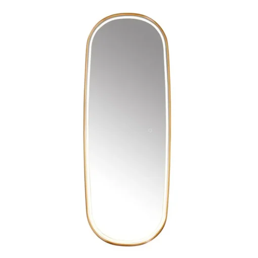 QAZQA Badkamerspiegel rosé goud incl. LED en touch dimmer - Geraldien