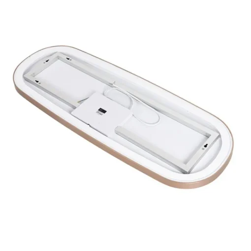 QAZQA Badkamerspiegel rosé goud incl. LED en touch dimmer - Geraldien