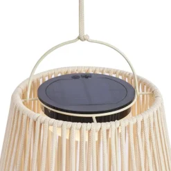 QAZQA Bohemian tafellamp beige incl. LED 3-staps dimbaar IP54 solar oplaadbaar - Duca