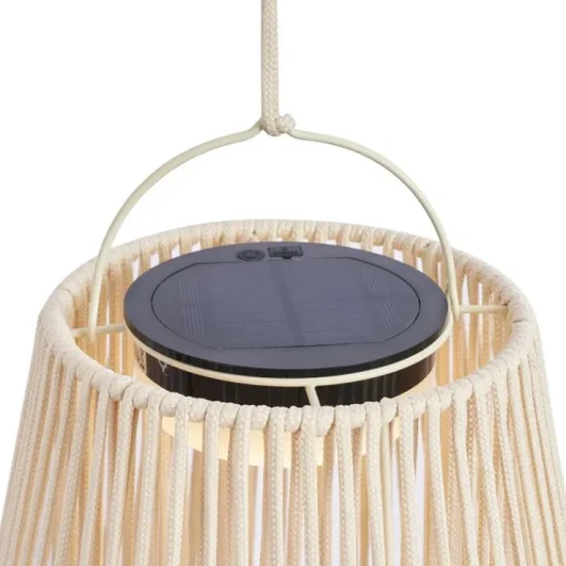 QAZQA Bohemian tafellamp beige incl. LED 3-staps dimbaar IP54 solar oplaadbaar - Duca