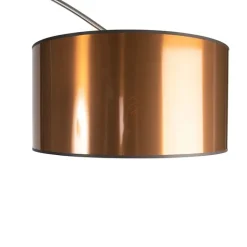 QAZQA Booglamp staal kap koper 50 cm - XXL