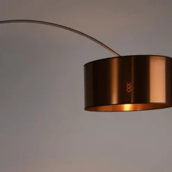 QAZQA Booglamp staal kap koper 50 cm - XXL