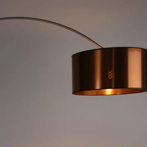 QAZQA Booglamp staal kap koper 50 cm - XXL