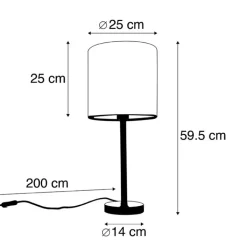 QAZQA Botanische tafellamp messing met pauw kap 25 cm - Simplo