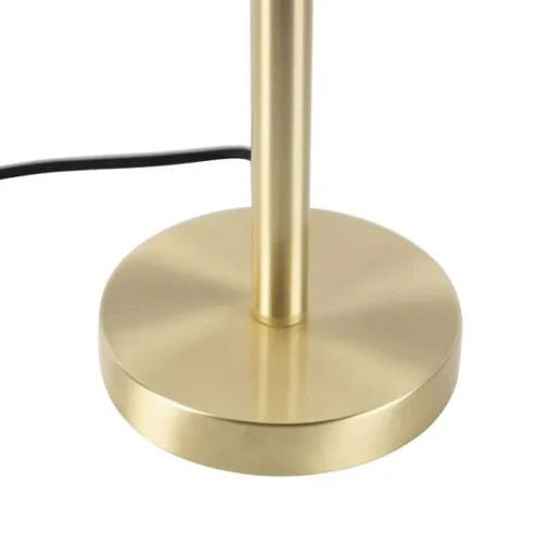 QAZQA Botanische tafellamp messing met pauw kap 25 cm - Simplo