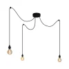 QAZQA Buiten hanglamp zwart 3-lichts IP44 - Cava