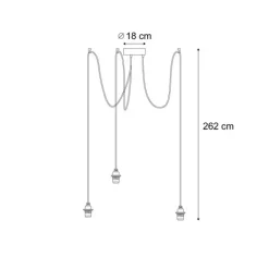 QAZQA Buiten hanglamp zwart 3-lichts IP44 - Cava