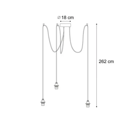 QAZQA Buiten hanglamp zwart 3-lichts IP44 - Cava