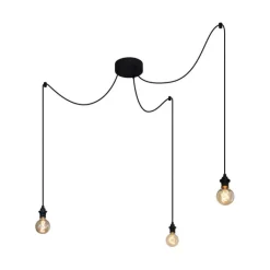 QAZQA Buiten hanglamp zwart 3-lichts IP44 - Cava