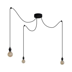 QAZQA Buiten hanglamp zwart 3-lichts IP44 - Cava