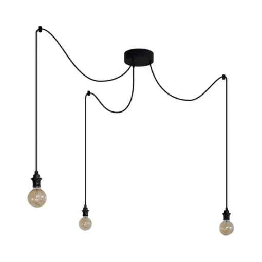 QAZQA Buiten hanglamp zwart 3-lichts IP44 - Cava