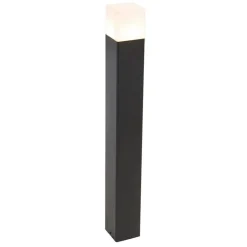 QAZQA Buiten paaltje zwart opaal glas 70 cm grondpin en kabelmof - Denmark