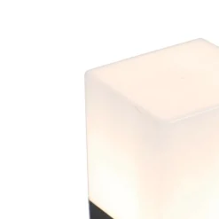 QAZQA Buiten paaltje zwart opaal glas 70 cm grondpin en kabelmof - Denmark