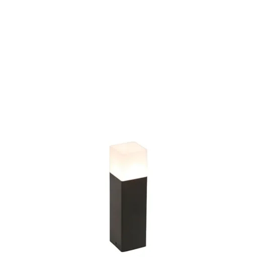 QAZQA Buiten paaltje zwart opaal glas 30 cm grondpin en kabelmof - Denmark