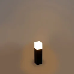 QAZQA Buiten paaltje zwart opaal glas 30 cm grondpin en kabelmof - Denmark