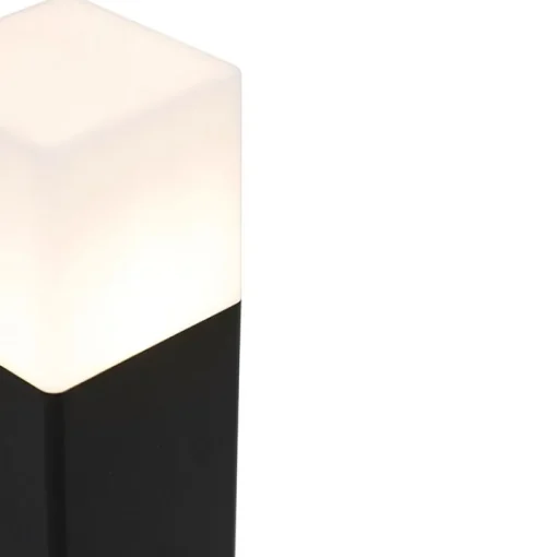 QAZQA Buiten paaltje zwart opaal glas 30 cm grondpin en kabelmof - Denmark