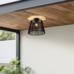 QAZQA Buiten plafondlamp met zwart touw IP54 - Jayla