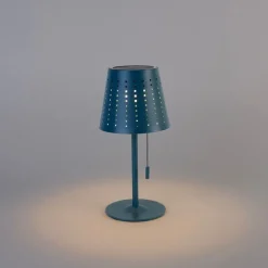 QAZQA Buiten tafellamp blauw incl. LED 3-staps dimbaar oplaadbaar en solar - Ferre