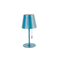 QAZQA Buiten tafellamp blauw incl. LED 3-staps dimbaar oplaadbaar en solar - Ferre