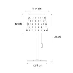 QAZQA Buiten tafellamp blauw incl. LED 3-staps dimbaar oplaadbaar en solar - Ferre