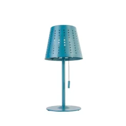 QAZQA Buiten tafellamp blauw incl. LED 3-staps dimbaar oplaadbaar en solar - Ferre