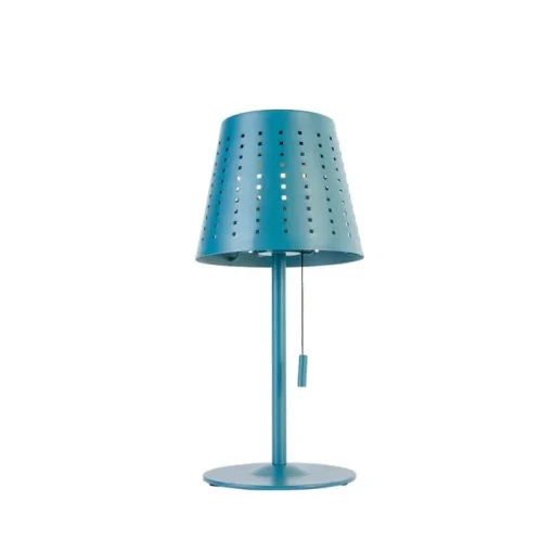 QAZQA Buiten tafellamp blauw incl. LED 3-staps dimbaar oplaadbaar en solar - Ferre