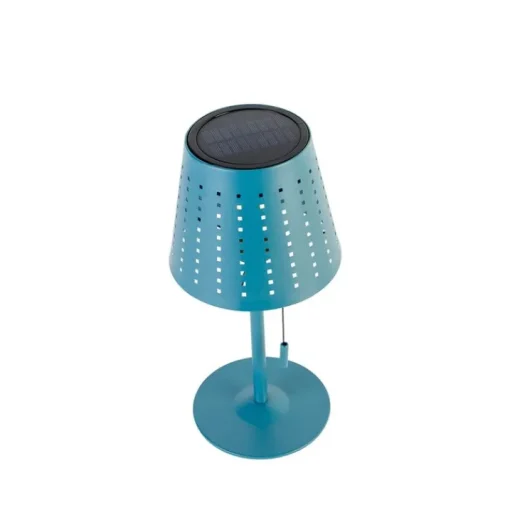 QAZQA Buiten tafellamp blauw incl. LED 3-staps dimbaar oplaadbaar en solar - Ferre