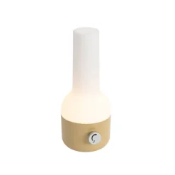 QAZQA Buiten tafellamp goud met wit incl. LED oplaadbaar IP44 - Haard