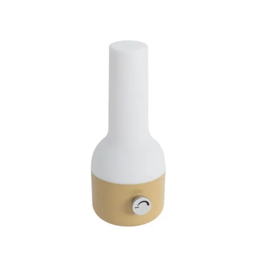 QAZQA Buiten tafellamp goud met wit incl. LED oplaadbaar IP44 - Haard