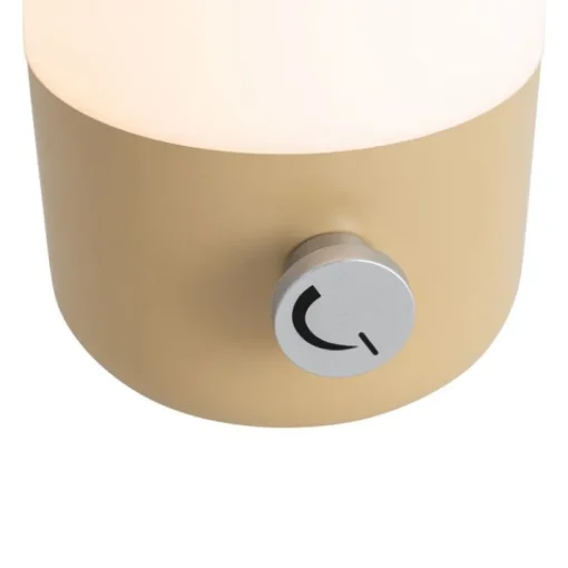 QAZQA Buiten tafellamp goud met wit incl. LED oplaadbaar IP44 - Haard