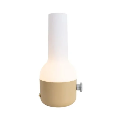 QAZQA Buiten tafellamp goud met wit incl. LED oplaadbaar IP44 - Haard