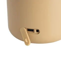 QAZQA Buiten tafellamp goud met wit incl. LED oplaadbaar IP44 - Haard