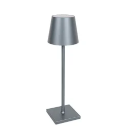 QAZQA Buiten tafellamp grijs incl. LED met touch dimmer oplaadbaar - Janet