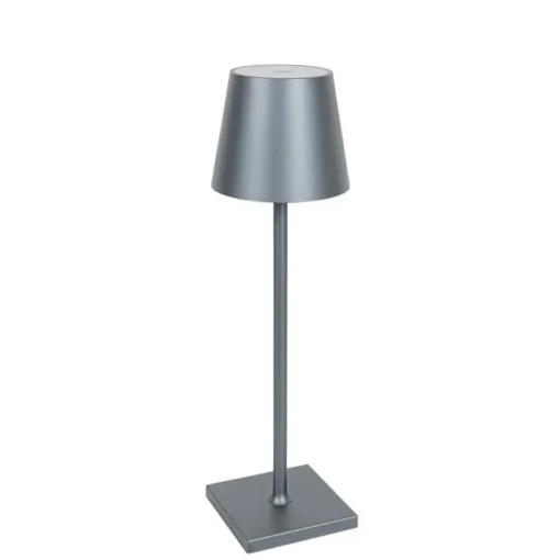 QAZQA Buiten tafellamp grijs incl. LED met touch dimmer oplaadbaar - Janet