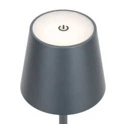 QAZQA Buiten tafellamp grijs incl. LED met touch dimmer oplaadbaar - Janet
