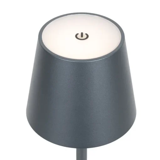 QAZQA Buiten tafellamp grijs incl. LED met touch dimmer oplaadbaar - Janet