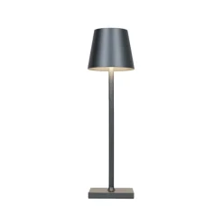 QAZQA Buiten tafellamp grijs incl. LED met touch dimmer oplaadbaar - Janet