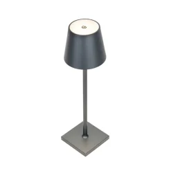 QAZQA Buiten tafellamp grijs incl. LED met touch dimmer oplaadbaar - Janet