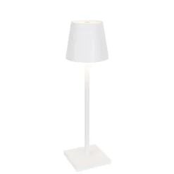 QAZQA Buiten tafellamp wit incl. LED met touch dimmer oplaadbaar - Janet