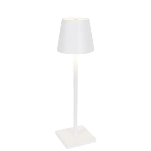 QAZQA Buiten tafellamp wit incl. LED met touch dimmer oplaadbaar - Janet
