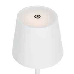 QAZQA Buiten tafellamp wit incl. LED met touch dimmer oplaadbaar - Janet