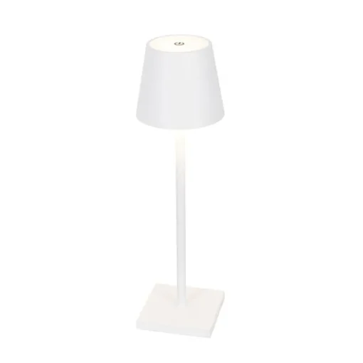 QAZQA Buiten tafellamp wit incl. LED met touch dimmer oplaadbaar - Janet