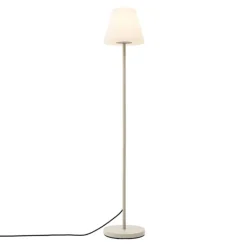 QAZQA Buiten vloerlamp beige met witte kap IP65 - Virginia