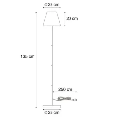 QAZQA Buiten vloerlamp beige met witte kap IP65 - Virginia