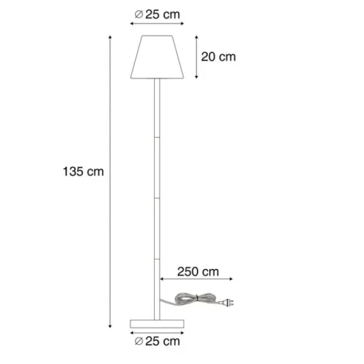 QAZQA Buiten vloerlamp beige met witte kap IP65 - Virginia